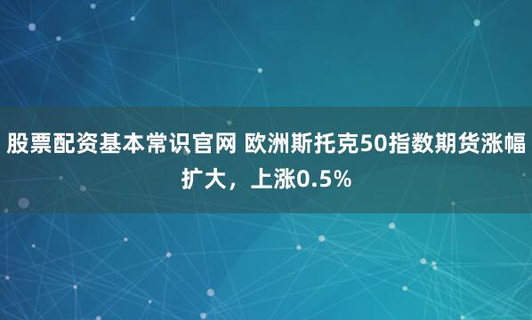 股票配资基本常识官网 欧洲斯托克50指数期货涨幅扩大，上涨0.5%