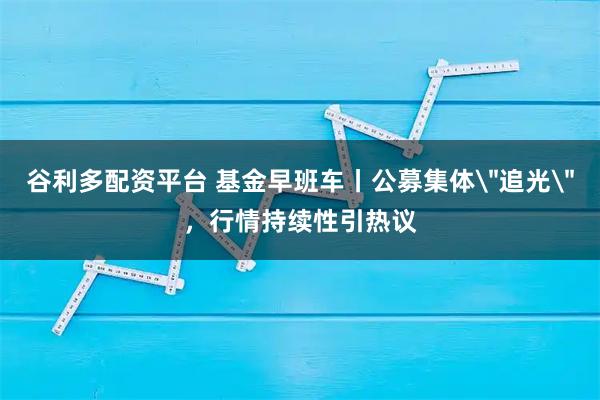 谷利多配资平台 基金早班车丨公募集体